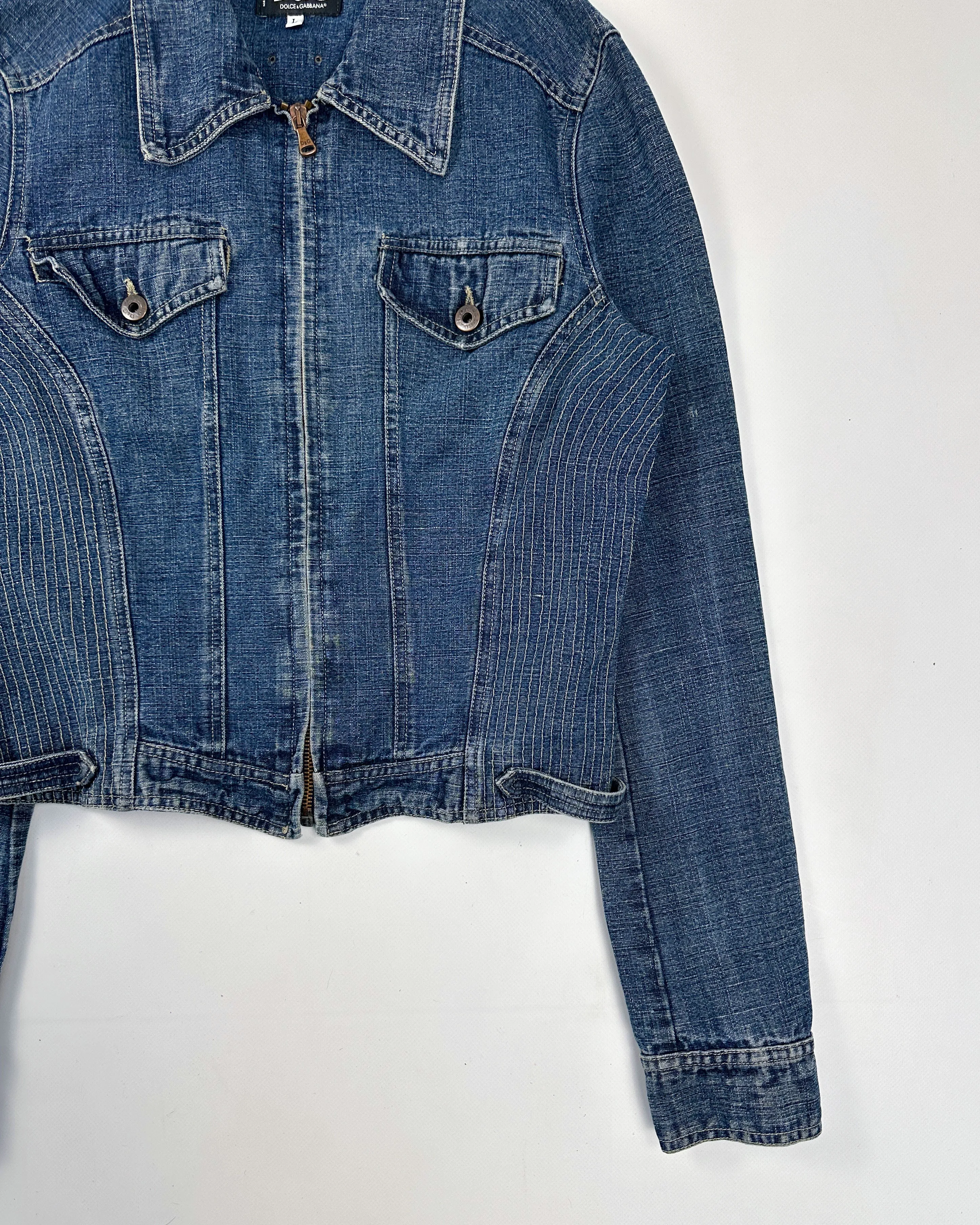 Dolce & Gabbana Stitched Denim Jacket 1990's