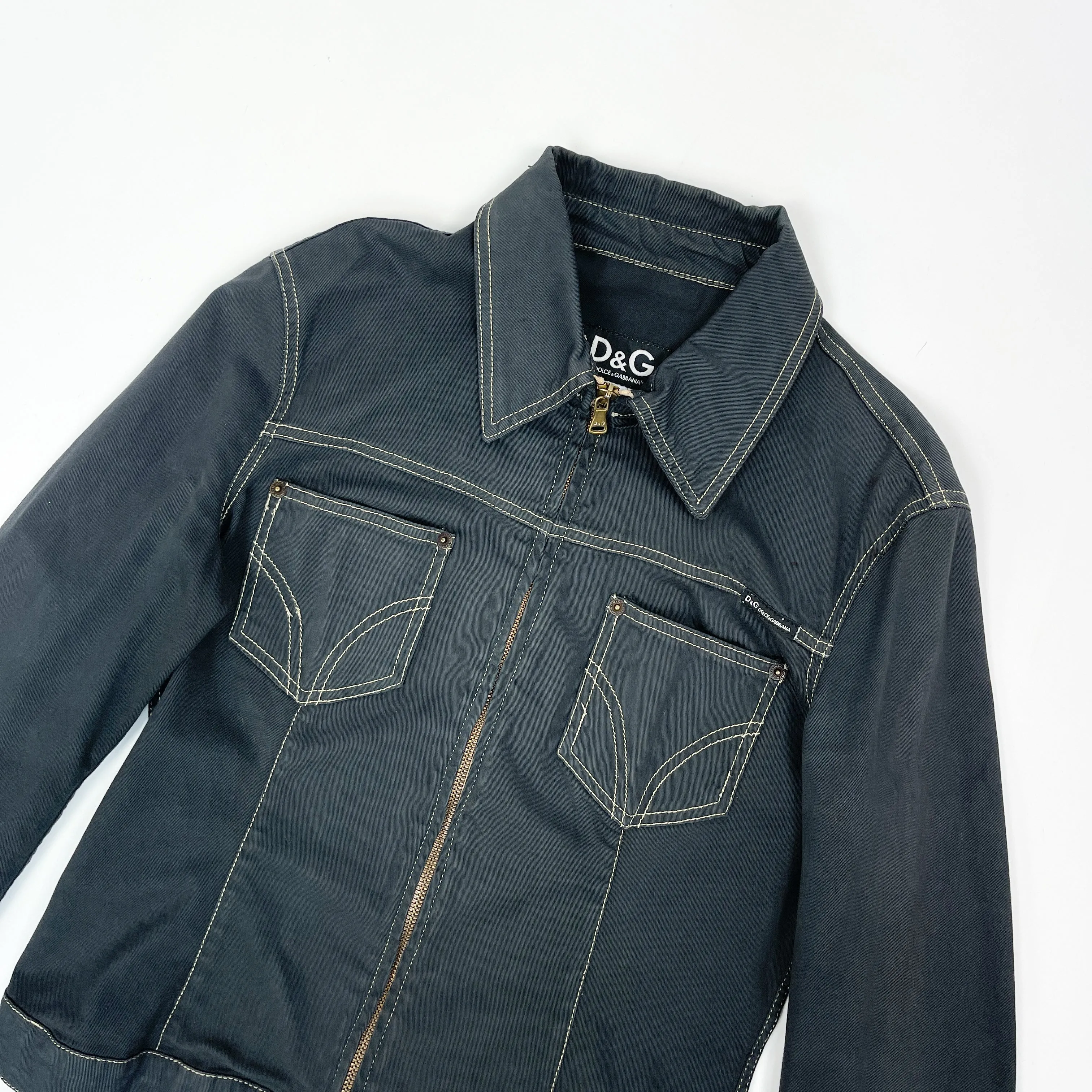 Dolce Gabbana Stitched Denim Jacket 2000's