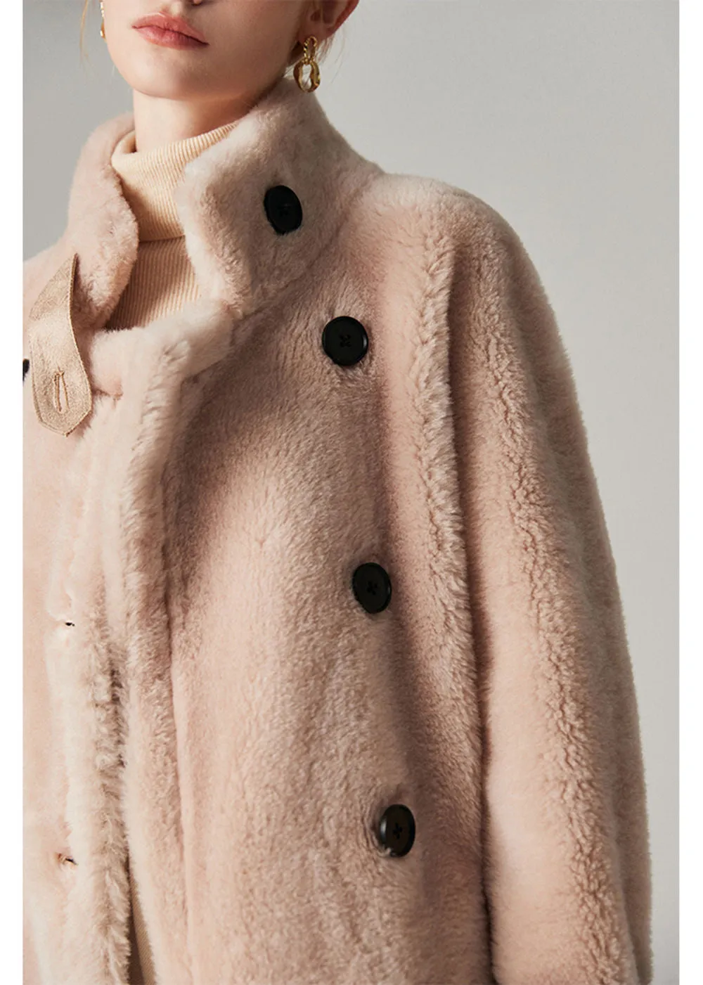 Double Breasted High Pile Wool Fleece Coat