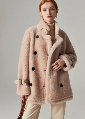 Double Breasted High Pile Wool Fleece Coat