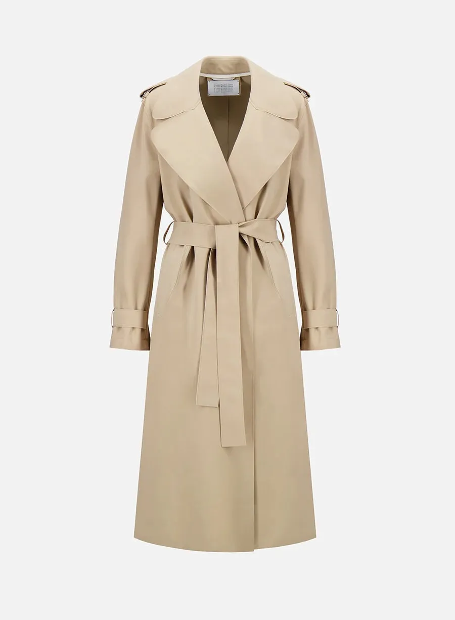 Double Vent Trench Coat Scuba - Sand