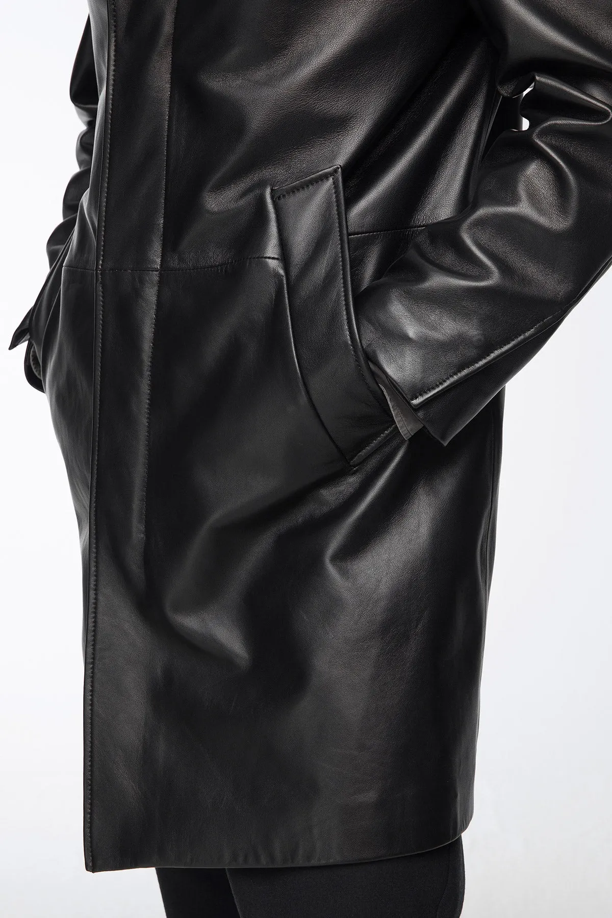 Effe - Black Leather Coat