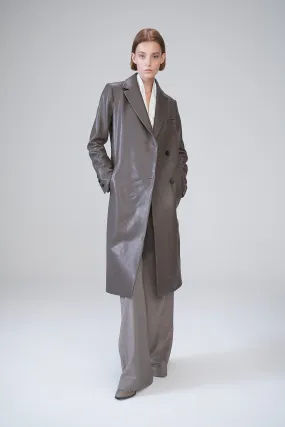 Elfie - Grey Leather Coat