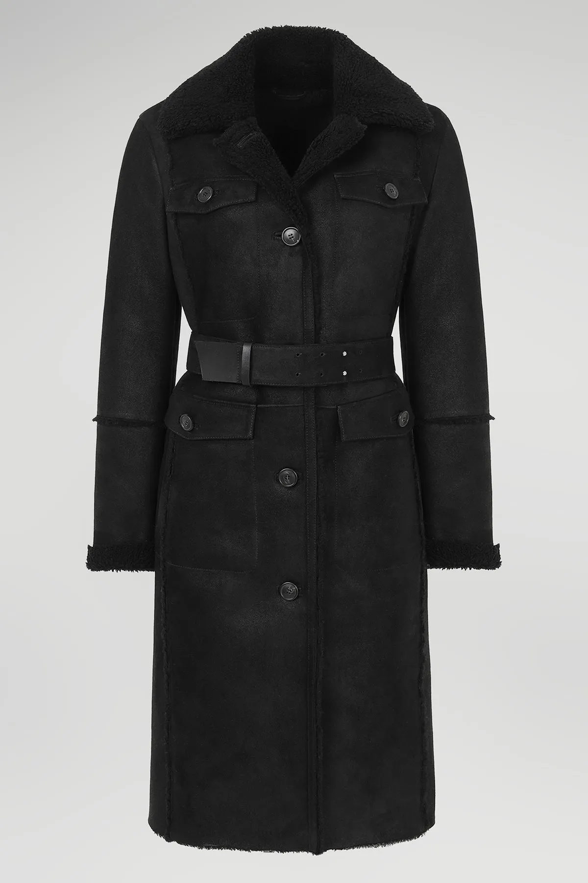 Emberly - Black Shearling Coat