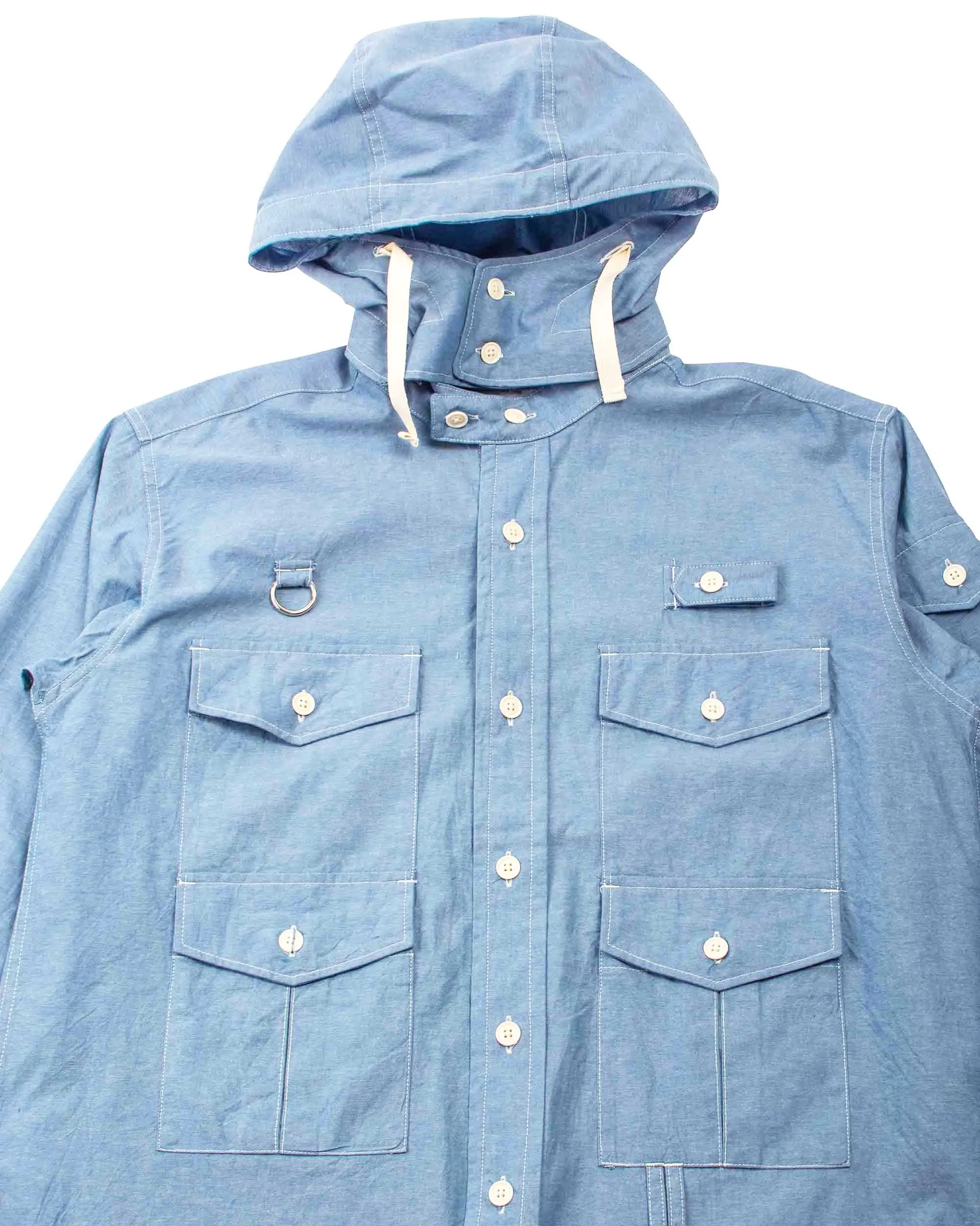 Engineered Garments Fishing Over Shirt Jacket Light Blue Cotton Chambray