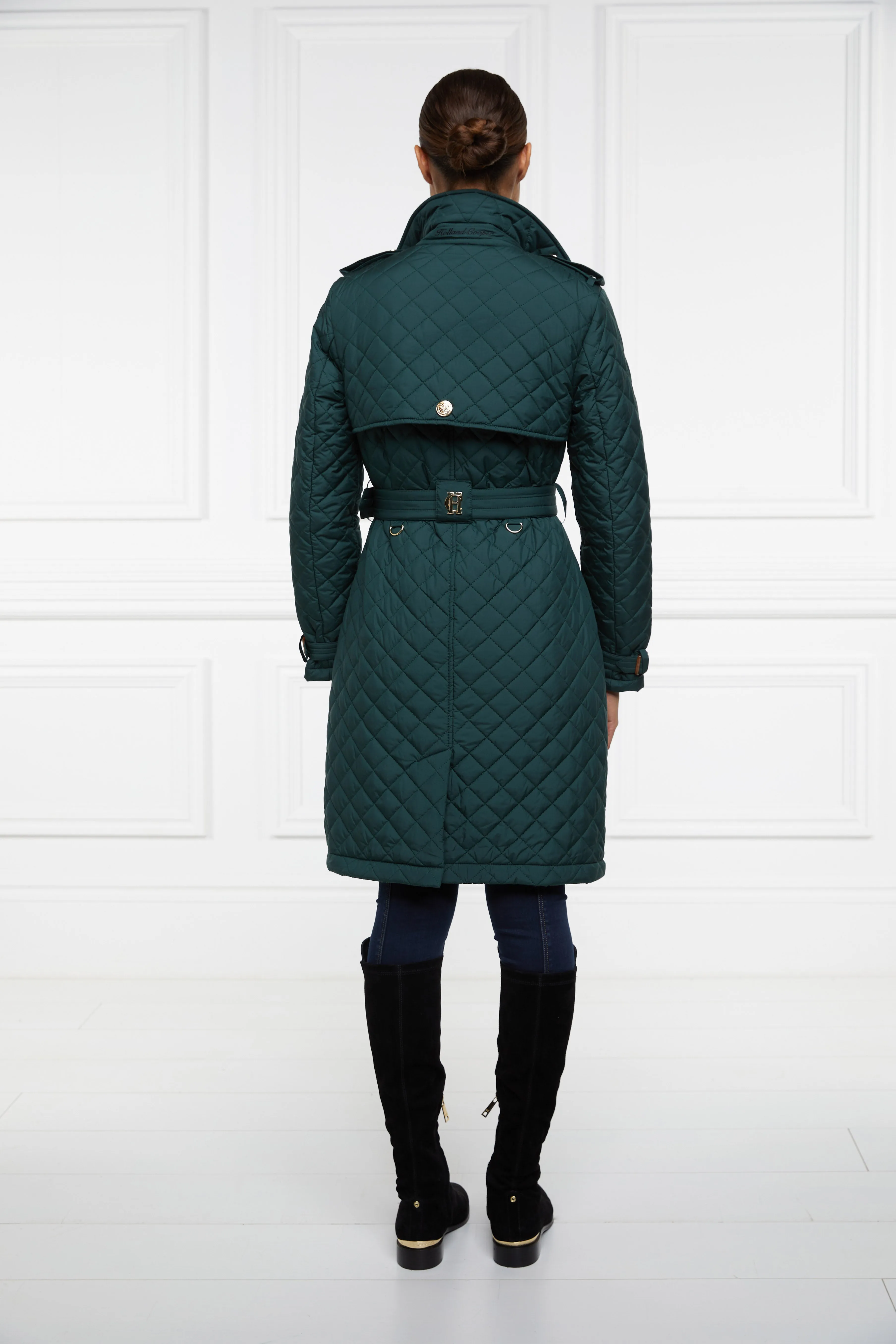 Enstone Quilted Trench Coat (Emerald)