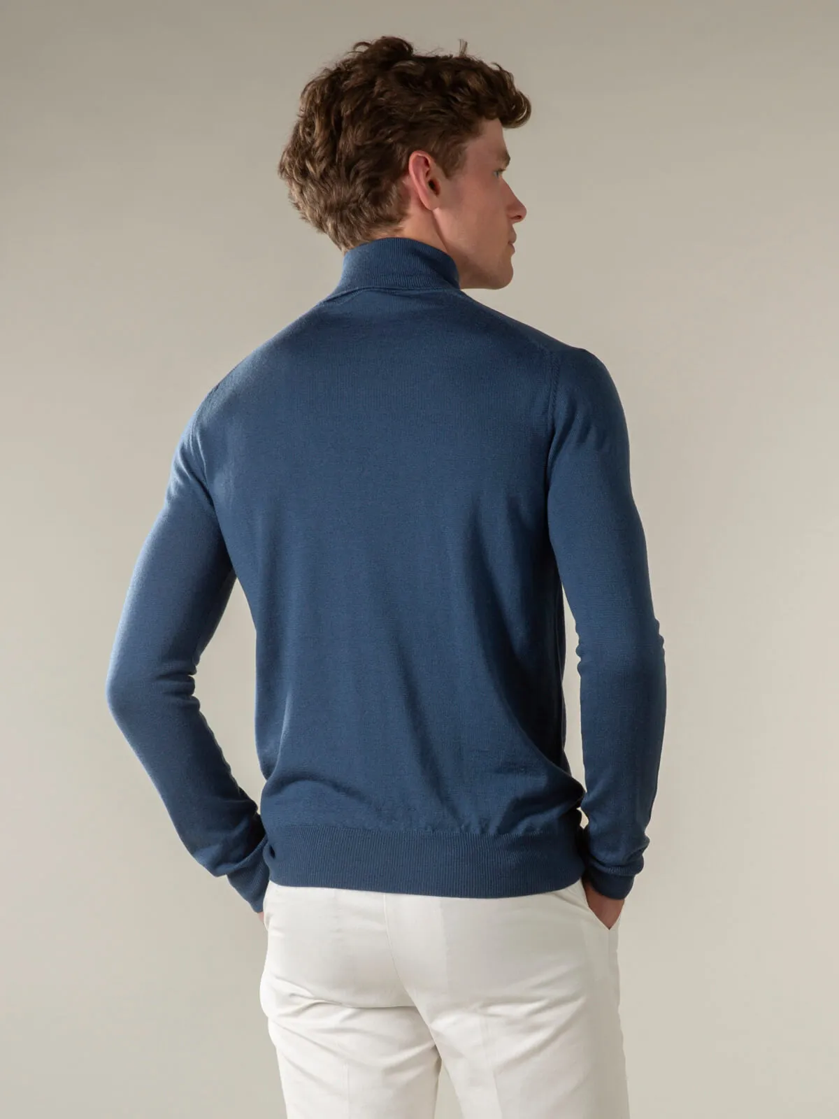 Extrafine Merino Rollneck Petrol