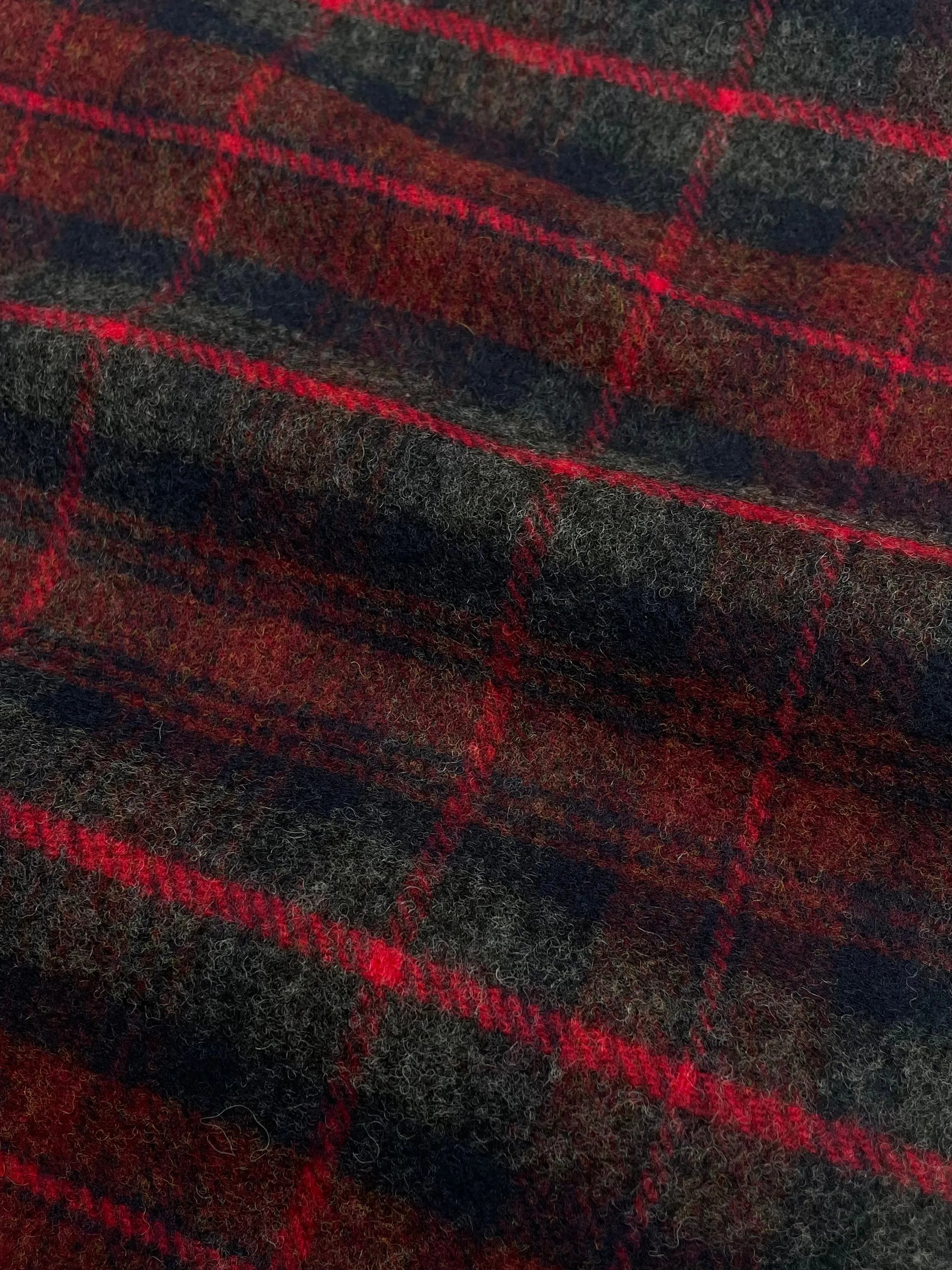 FRESH Red Tartan Wool Scarf