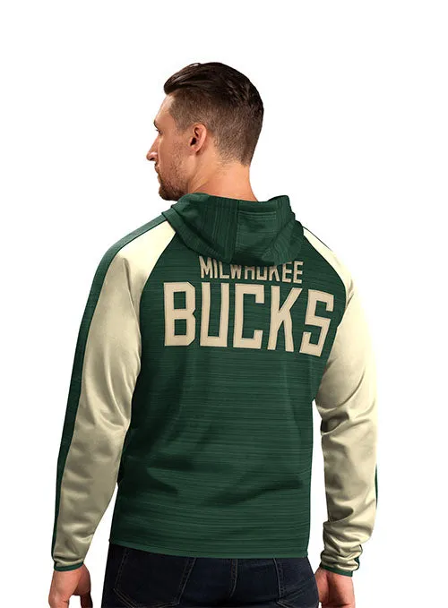 G-III Track Neutral Zone Green Milwaukee Bucks Full Zip Jacket