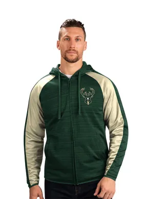 G-III Track Neutral Zone Green Milwaukee Bucks Full Zip Jacket