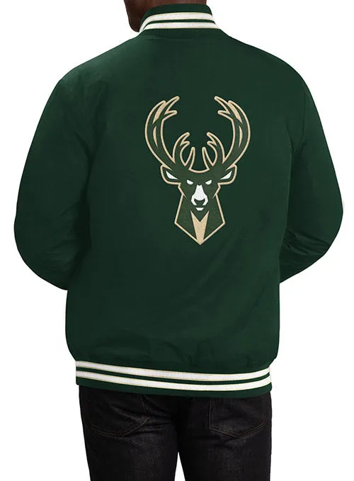 G-III Varsity Swingman Green Milwaukee Bucks Snapfront Jacket