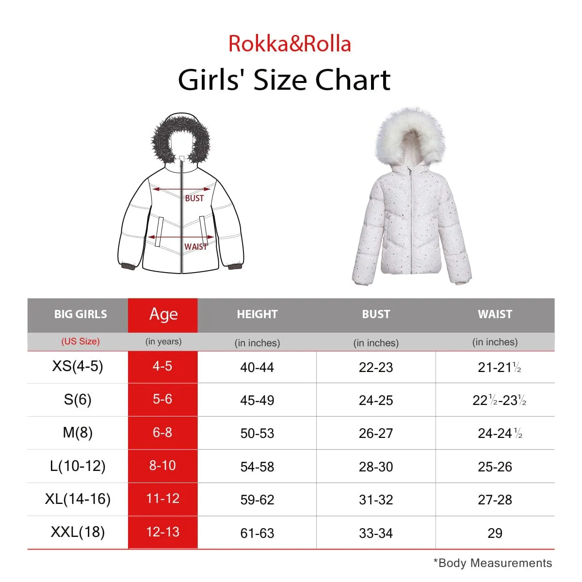 Girls' Heavyweight Puffer Jacket Bubble Coat