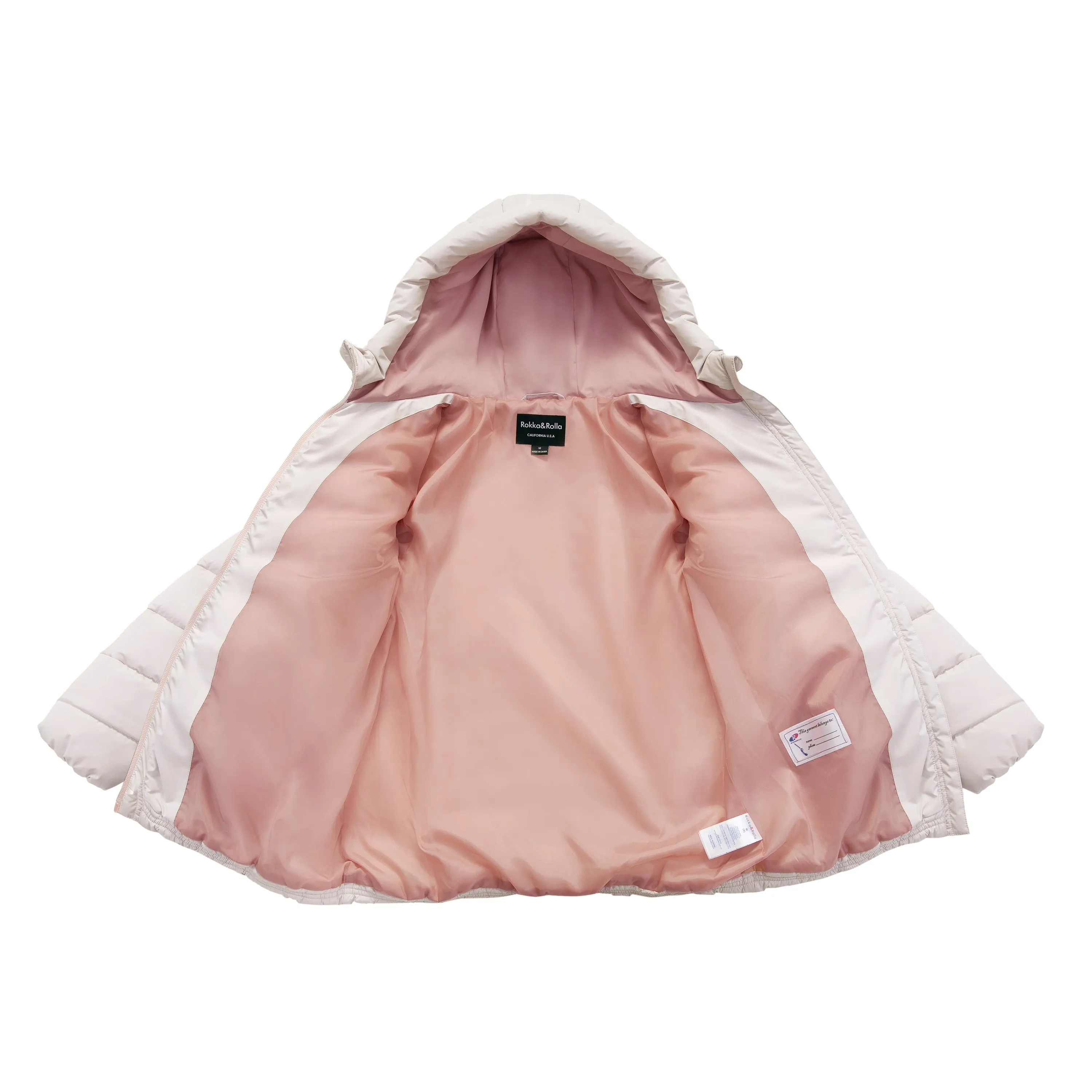 Girls' Jacket Lightweight Long Puffer Jacket