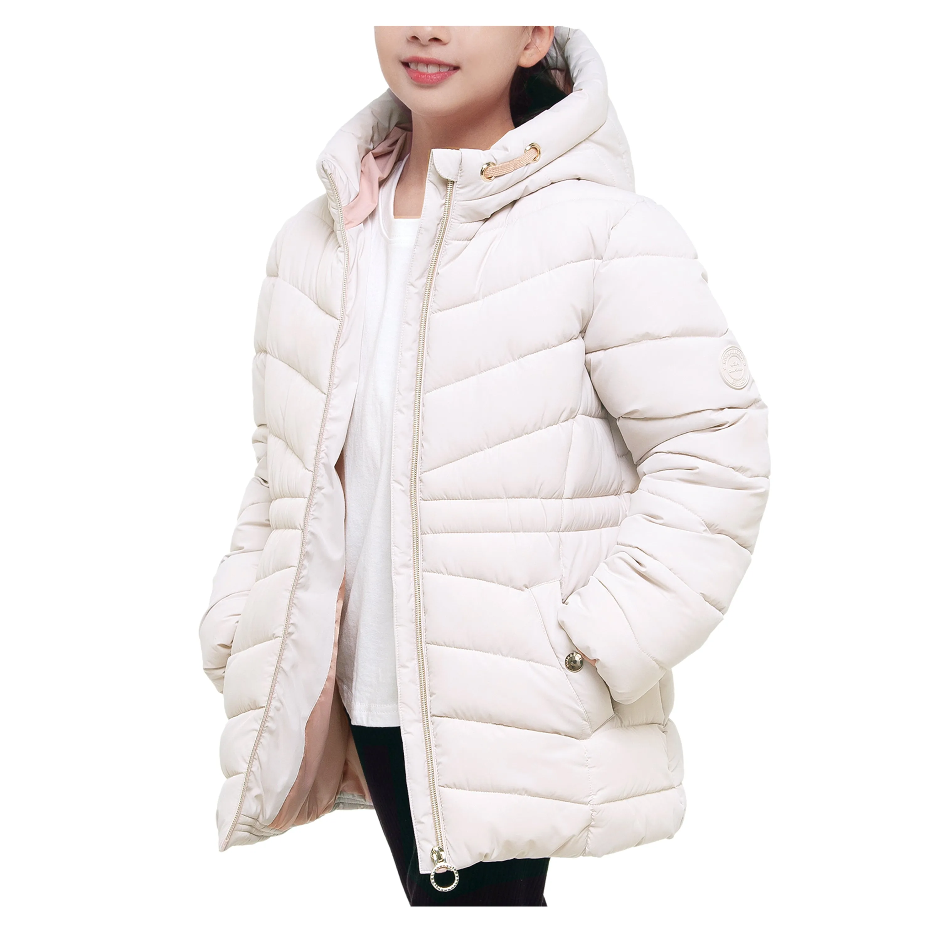 Girls' Jacket Lightweight Long Puffer Jacket