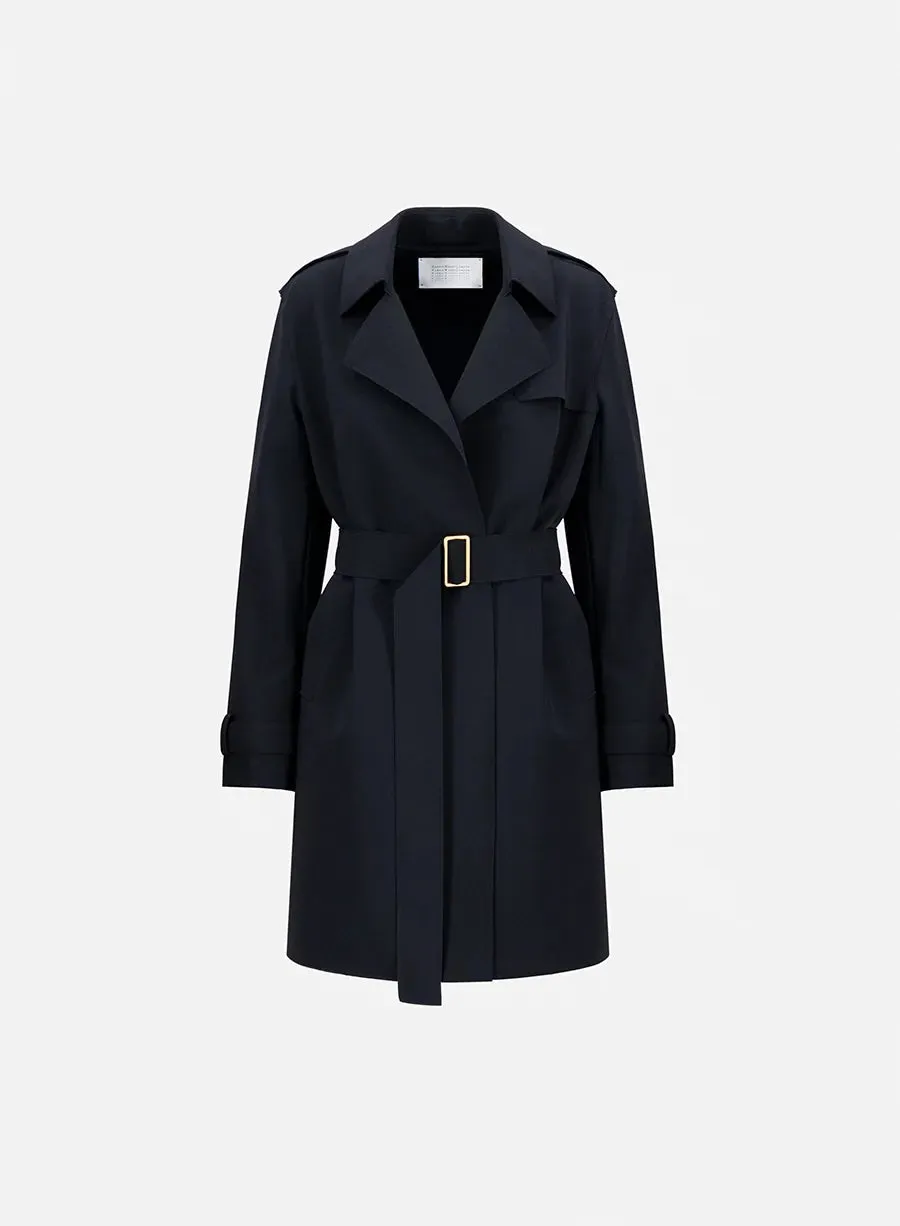 Golden Buckle Trench Scuba - Black