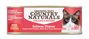 Grandma Mae's Country Naturals Grain Free Salmon Slices in Gravy Canned Food for Cats