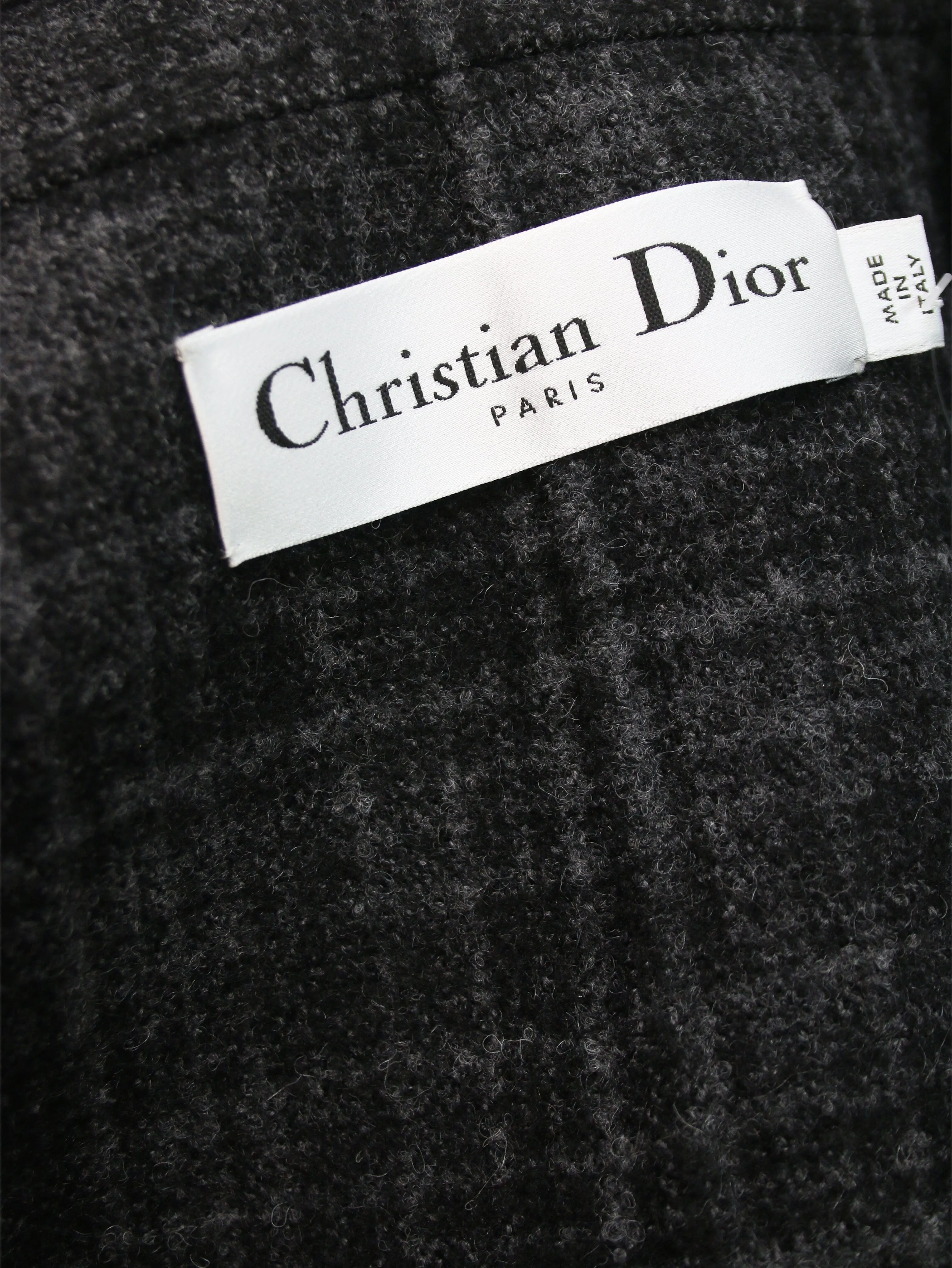 Grey checkered wool-blend coat - size UK 8