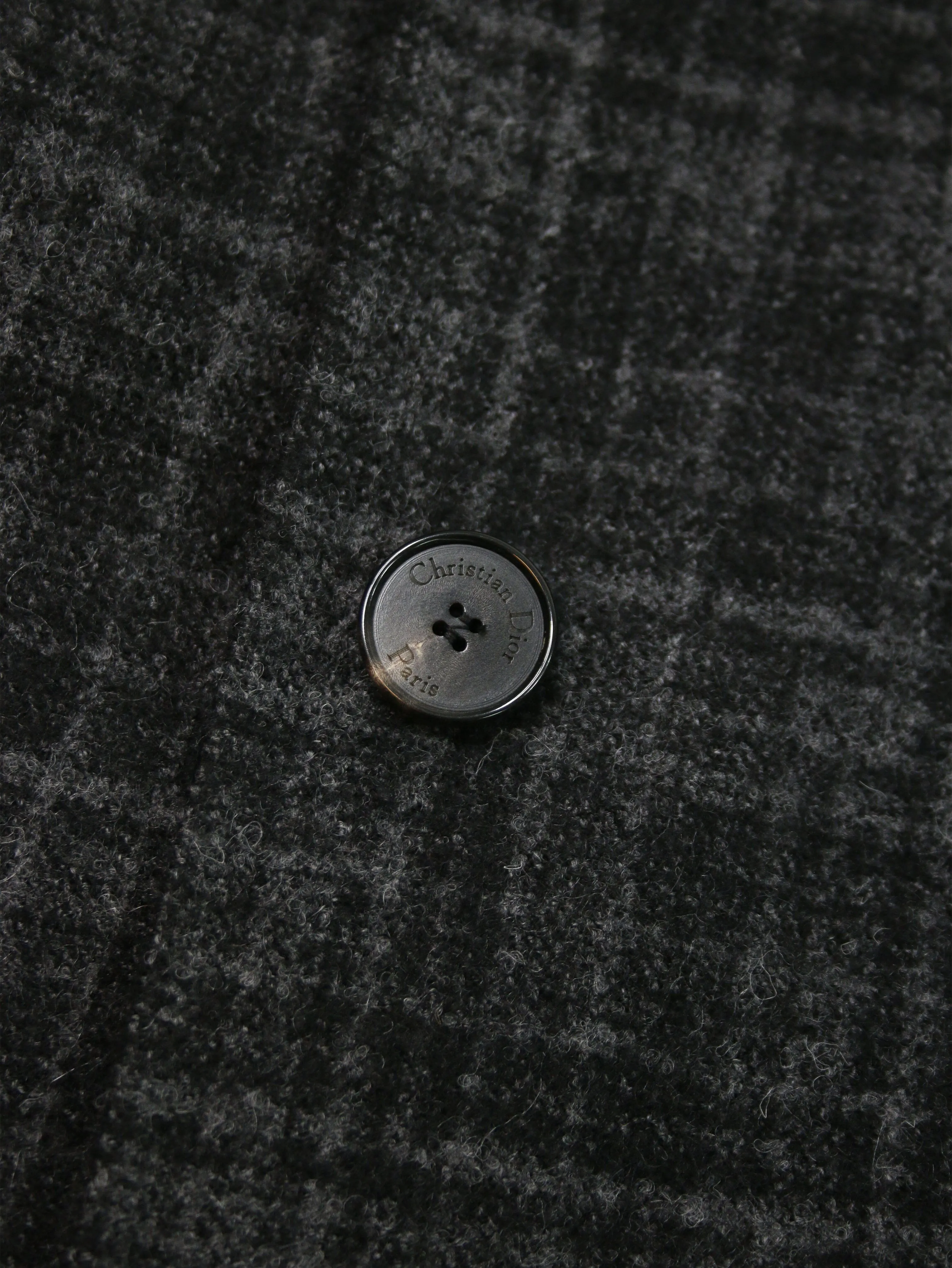 Grey checkered wool-blend coat - size UK 8