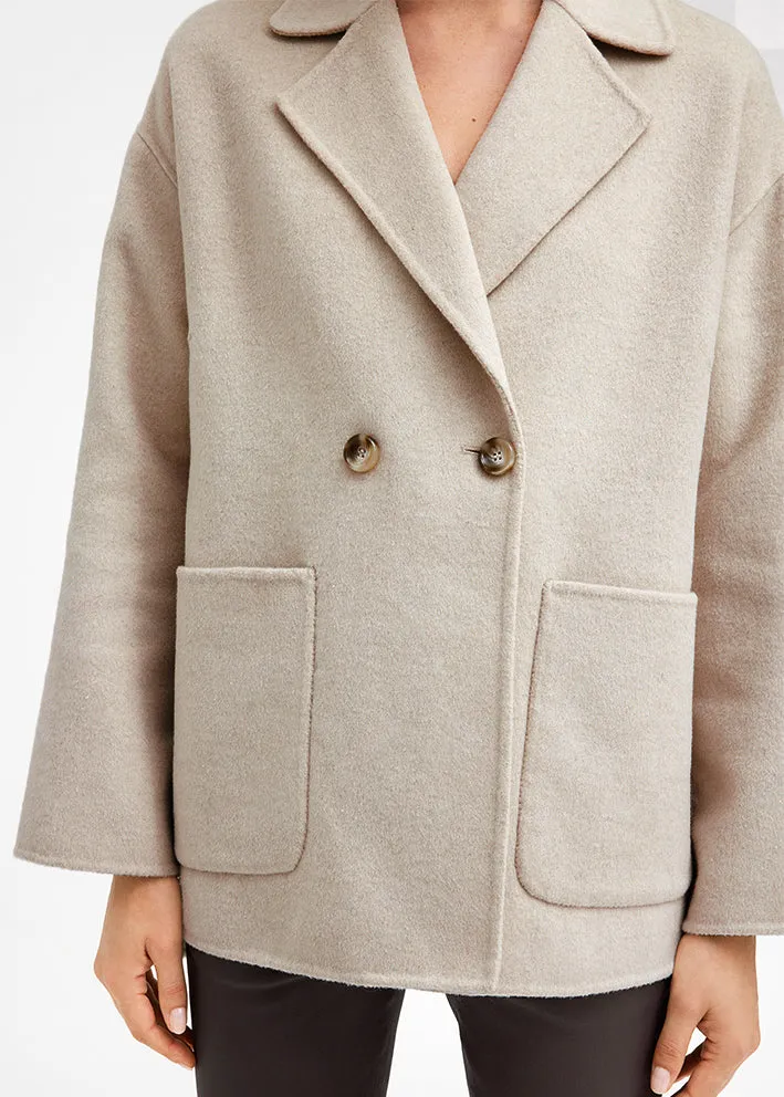 Gustav Elia wool coat 51301 Uldjakke - Silver Grey/Sand