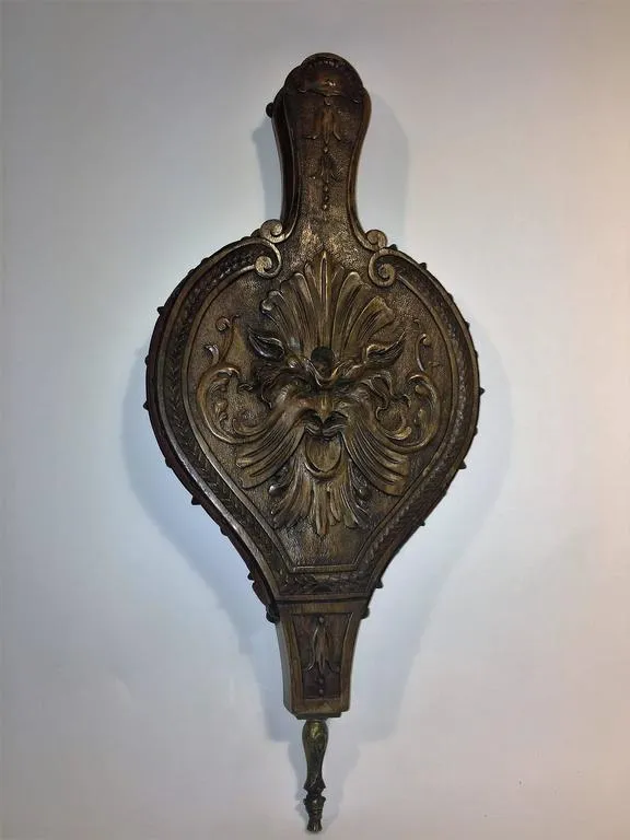 Italian Hand- Carved 19th Century Fire Bellows