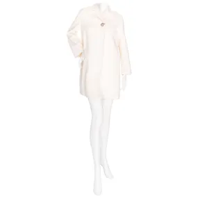 Ivory Wool Flared Toggle Coat