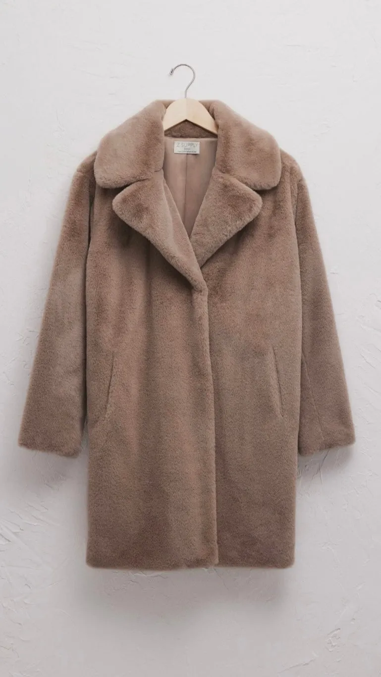 Jewel Faux Fur Coat