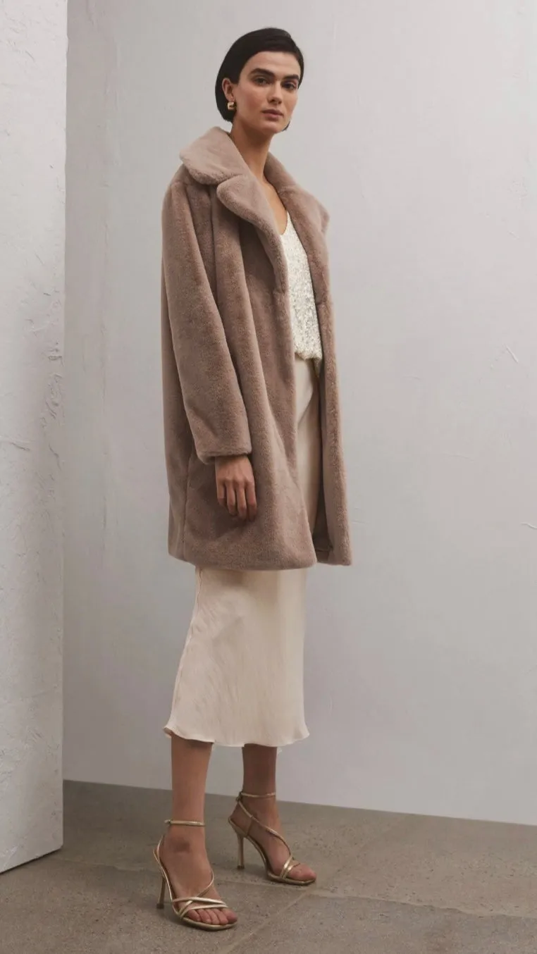 Jewel Faux Fur Coat