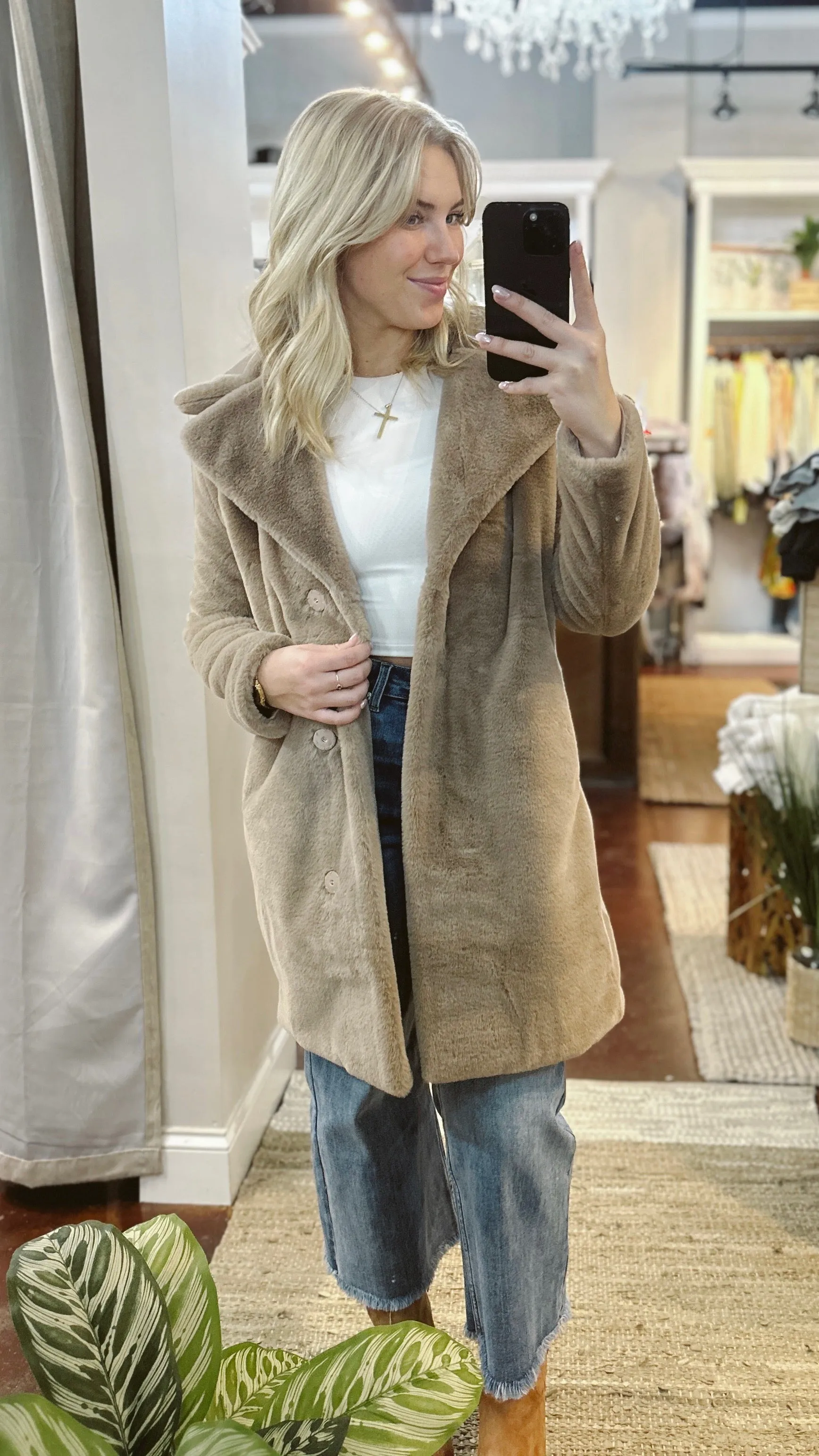 Jewel Faux Fur Coat