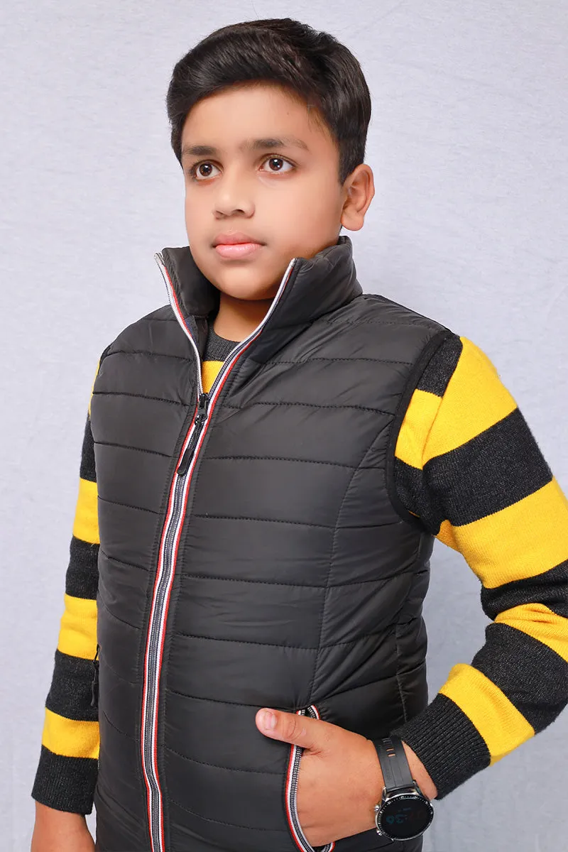 Kid High Neck Puffer Jacket Black