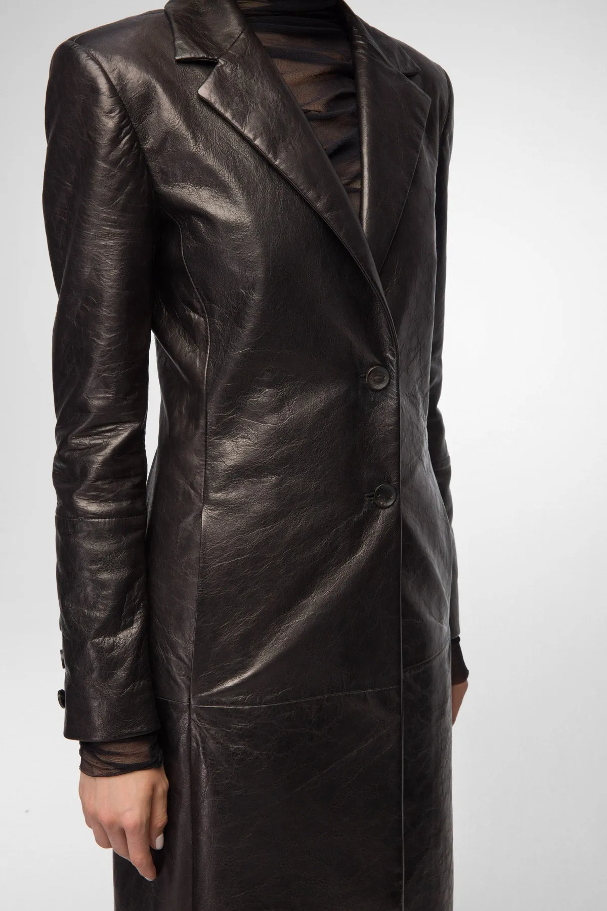 Laurence - Black Leather Coat