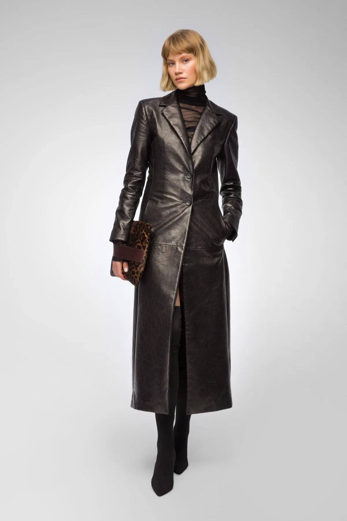 Laurence - Black Leather Coat