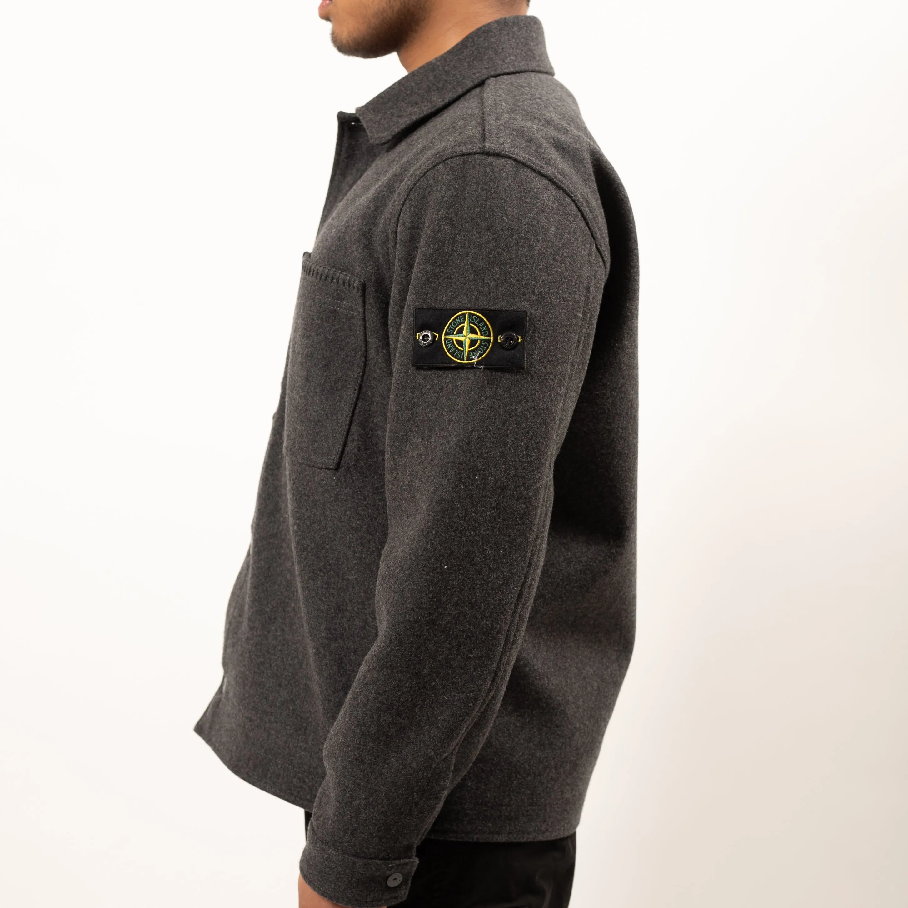 Light Outerwear Double Chest Pocket Wool - Dark Grey 6779