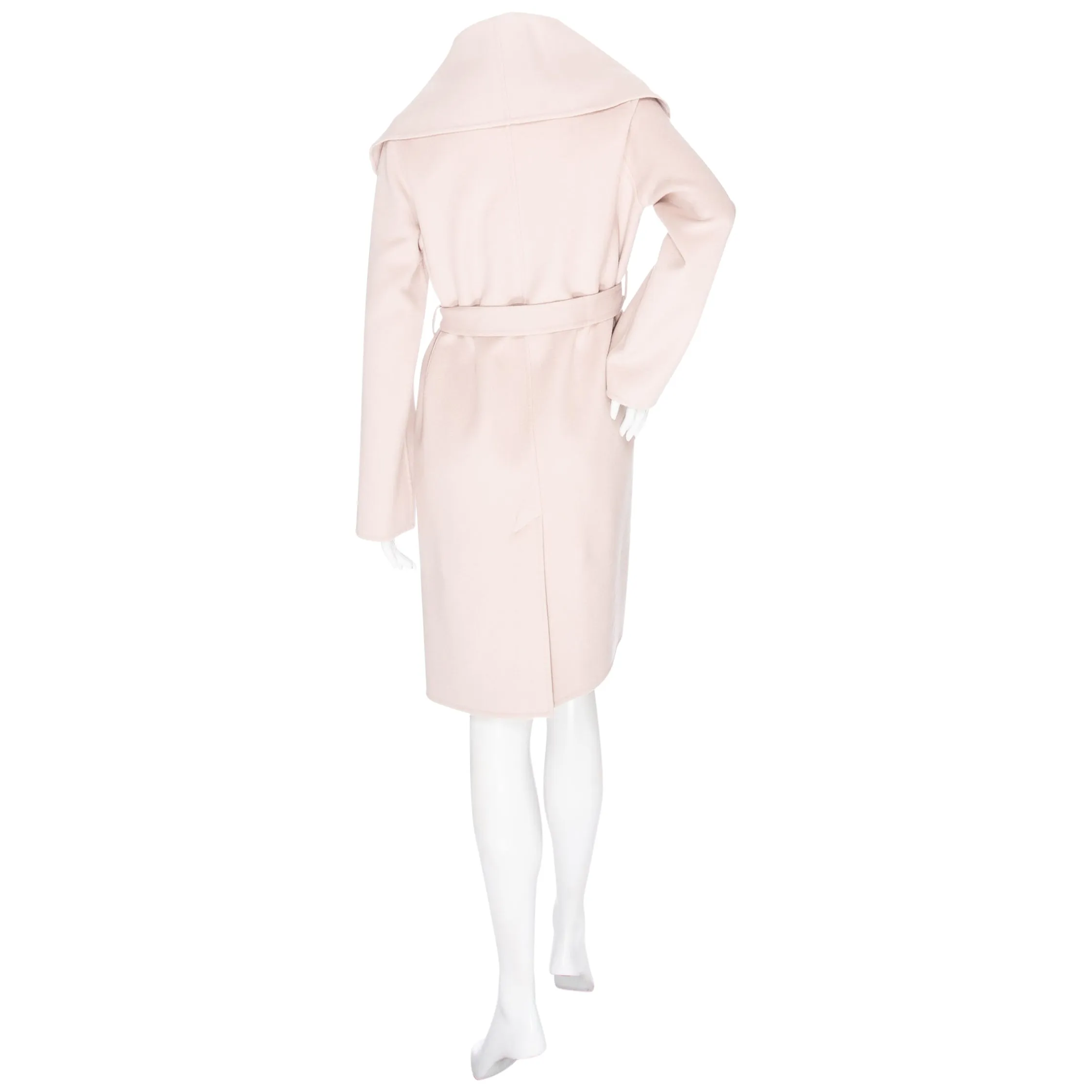 Light Pink Cashmere Wide Collar Wrap Coat