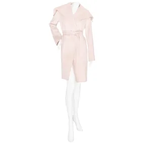 Light Pink Cashmere Wide Collar Wrap Coat