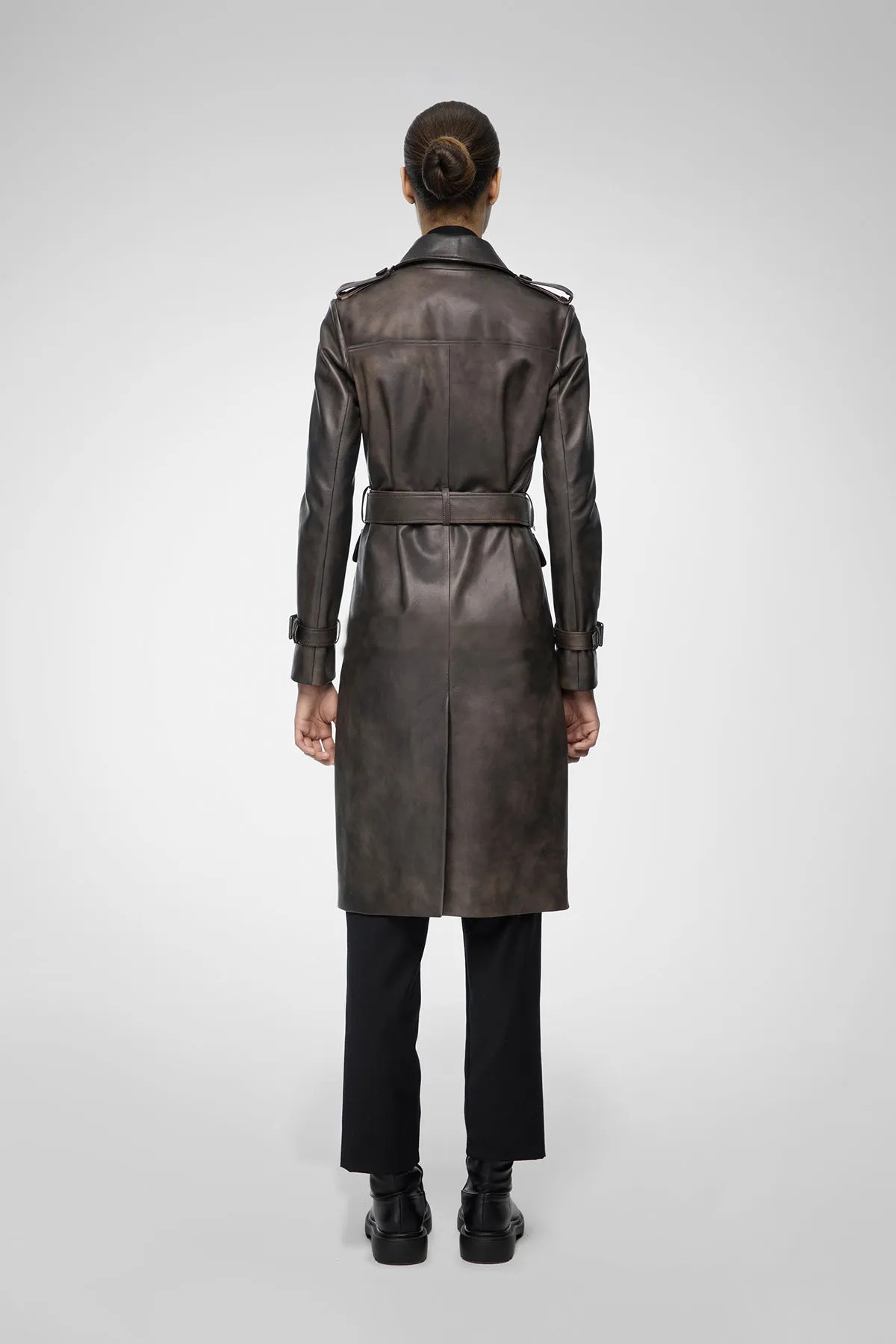 Madyson - Anthracite Leather Coat