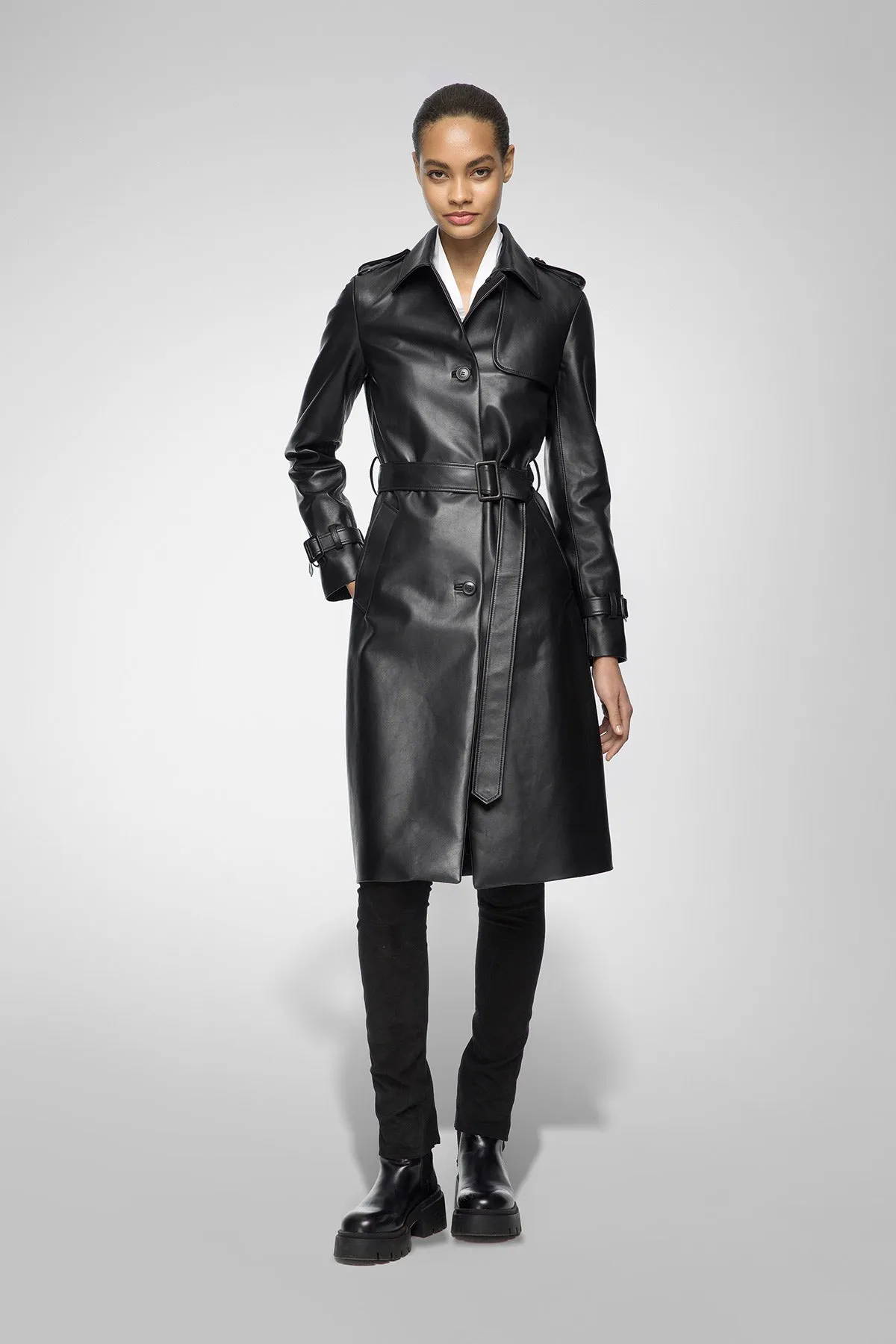 Madyson - Black Leather Coat