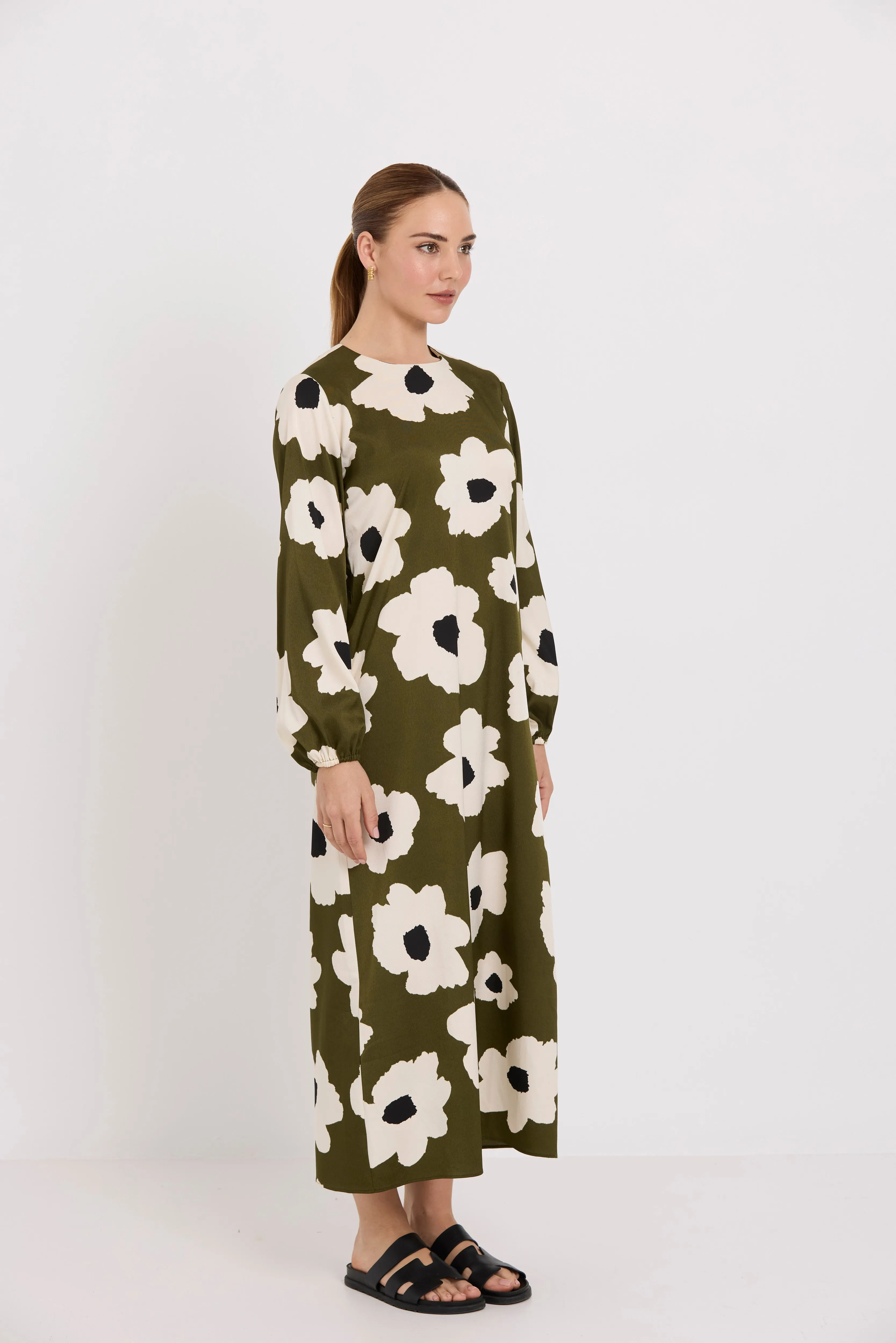 Maggie Dress | Olive Flower