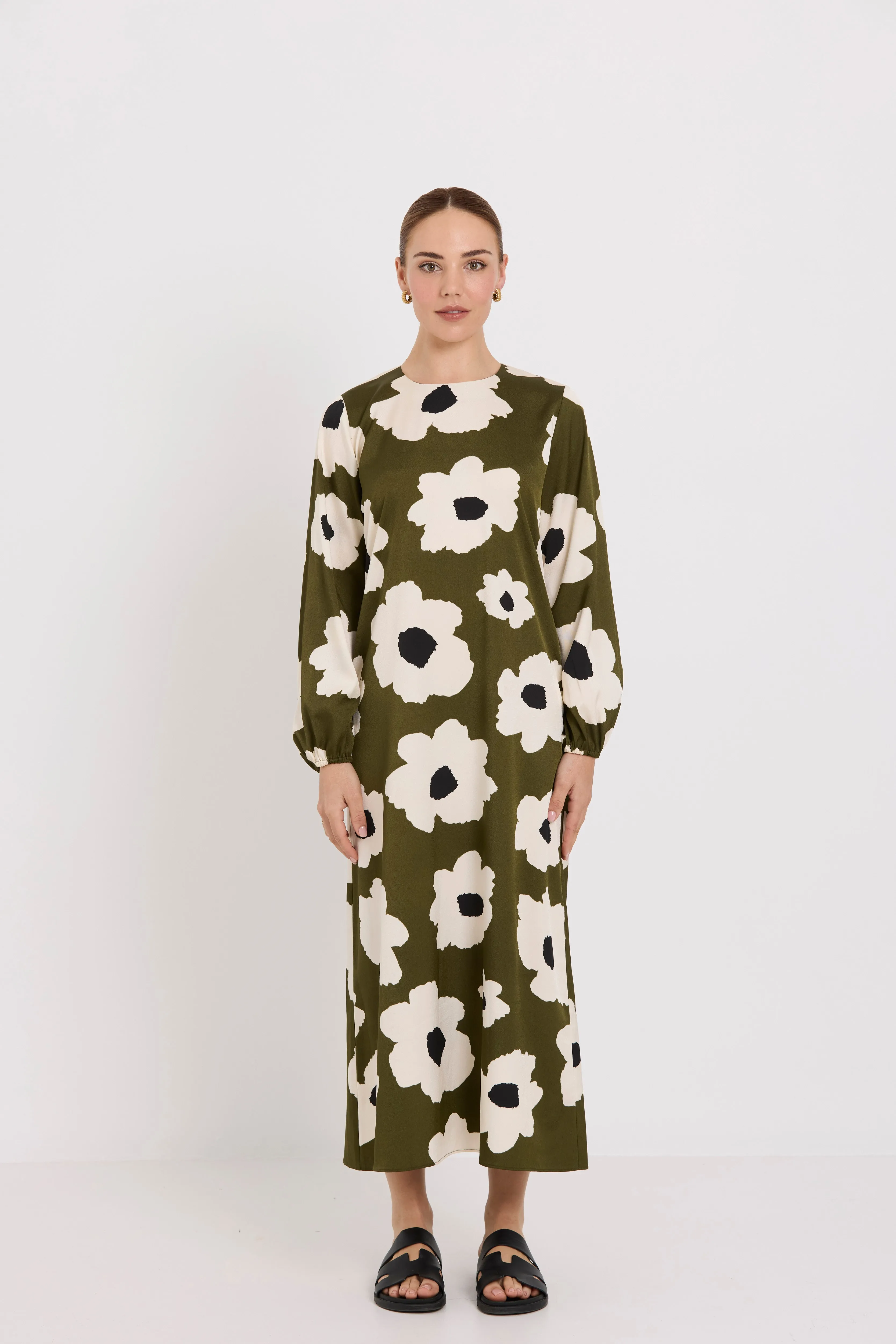 Maggie Dress | Olive Flower