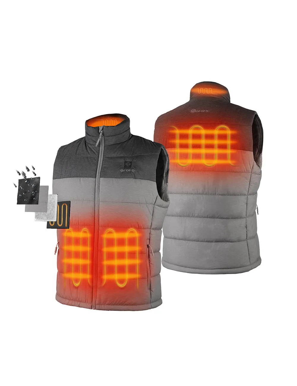 Men's Classic Heated Vest - Flecking Gray