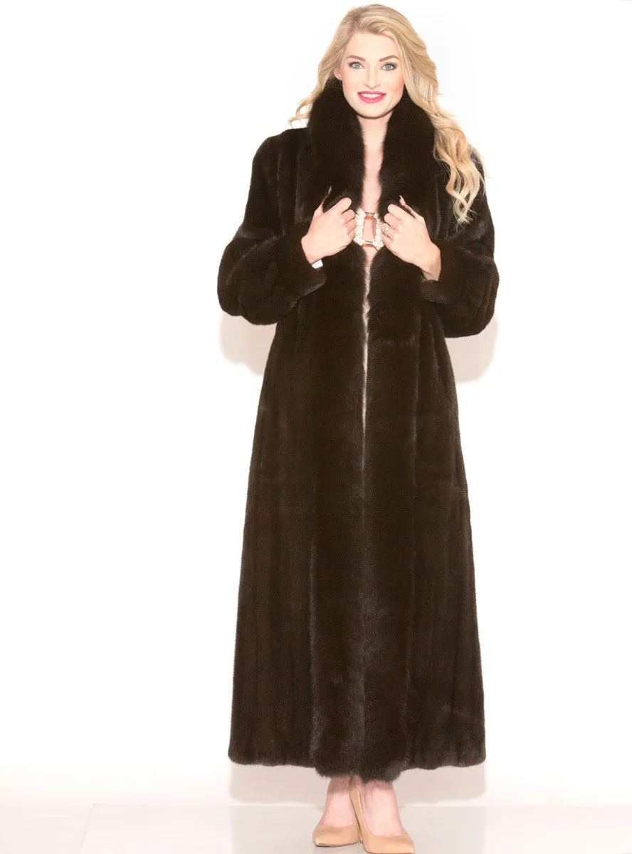 Mink Fur Coat with Fox Fur Tux