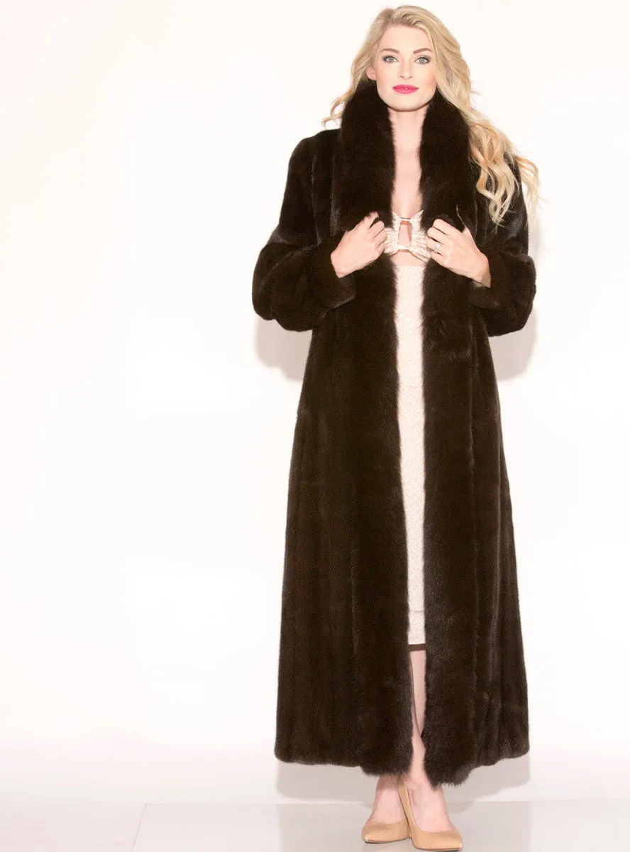 Mink Fur Coat with Fox Fur Tux