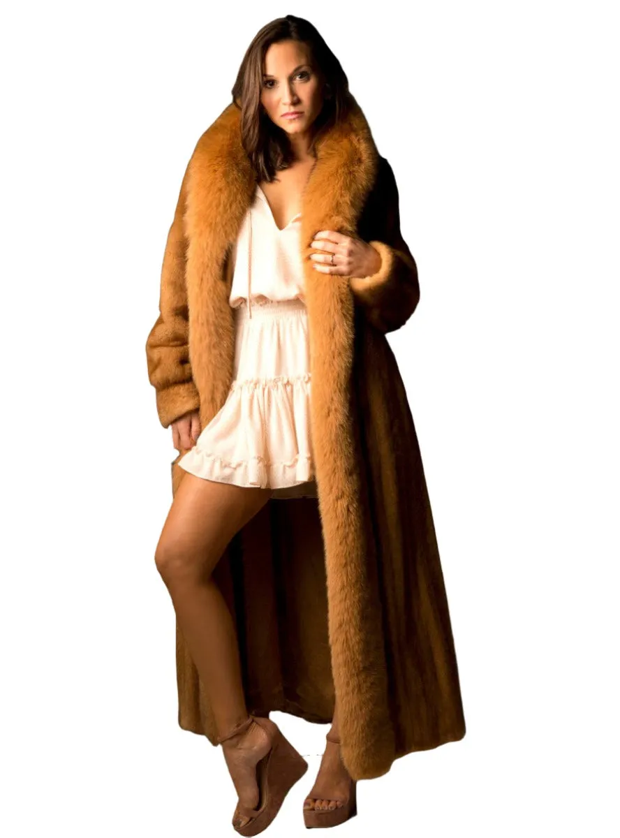 Mink Fur Coat with Fox Fur Tux