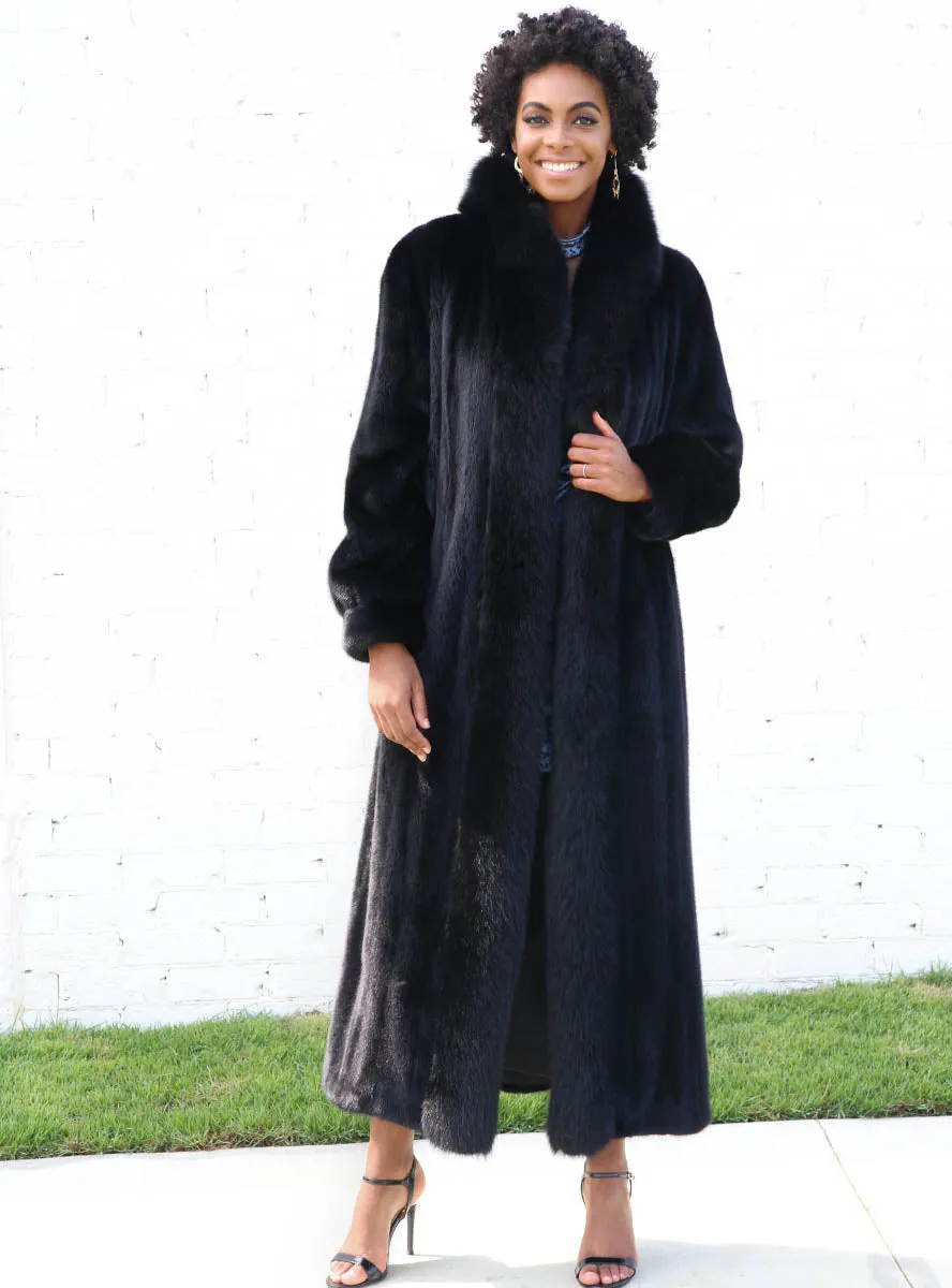 Mink Fur Coat with Fox Fur Tux