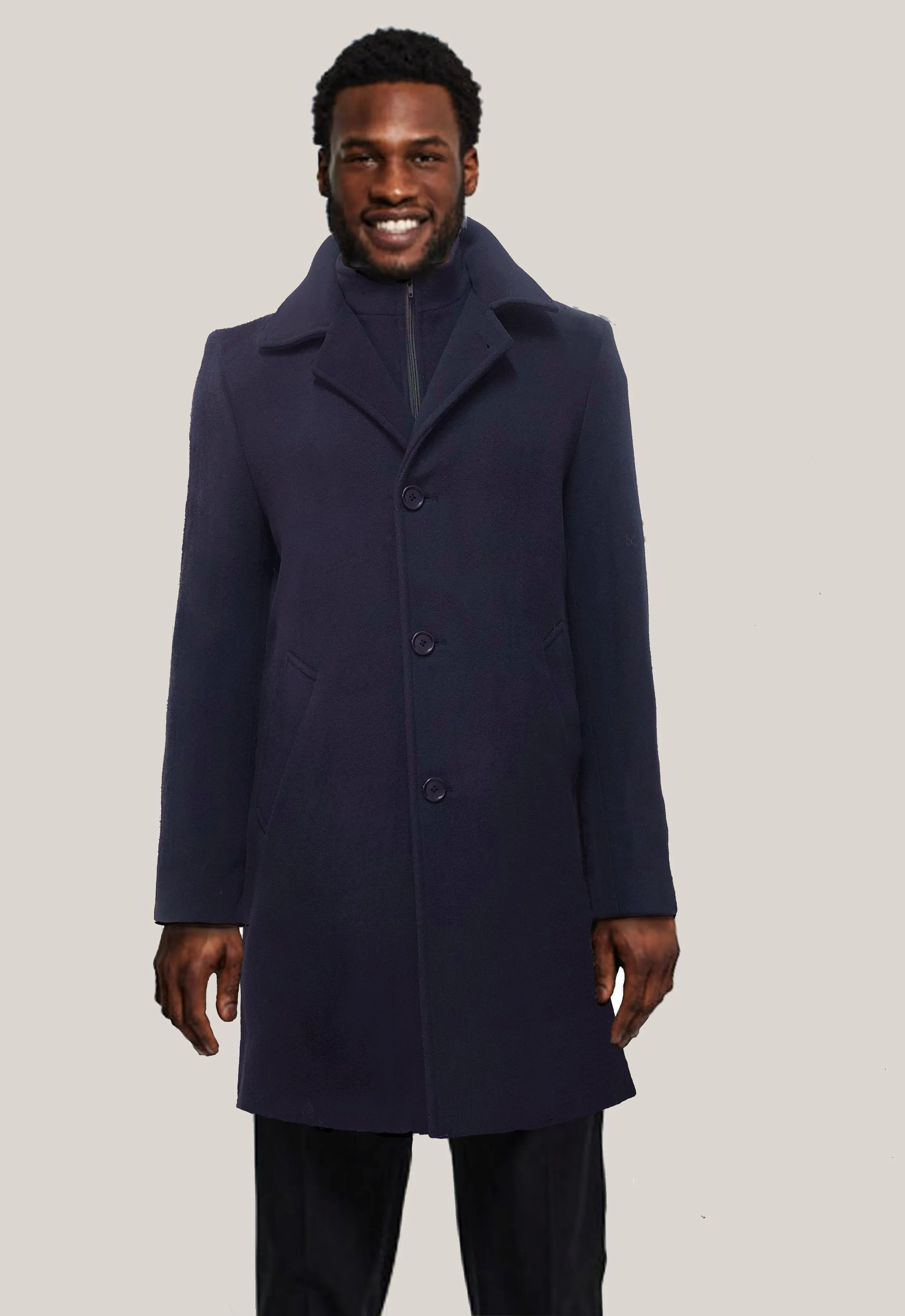 MONACO Wool & Cashmere Coat with Double Collar