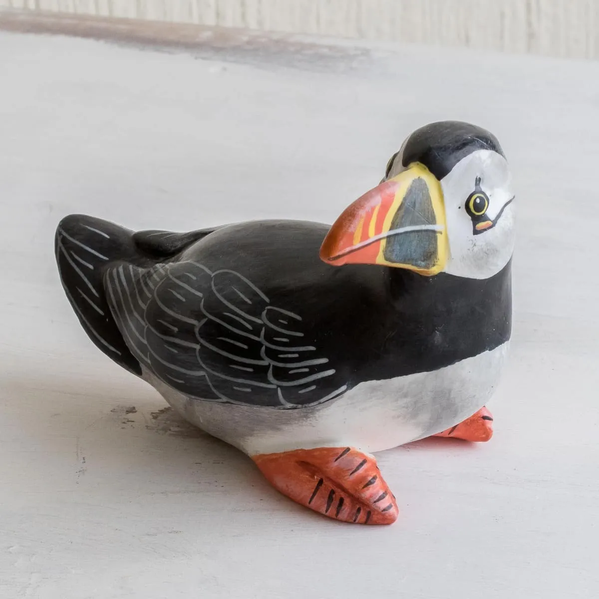 Novica Atlantic Puffin Ceramic Figurine