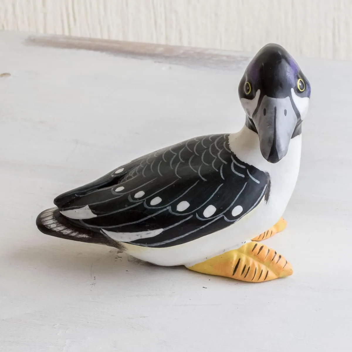 Novica Barrows Goldeneye Duck Ceramic Figurine