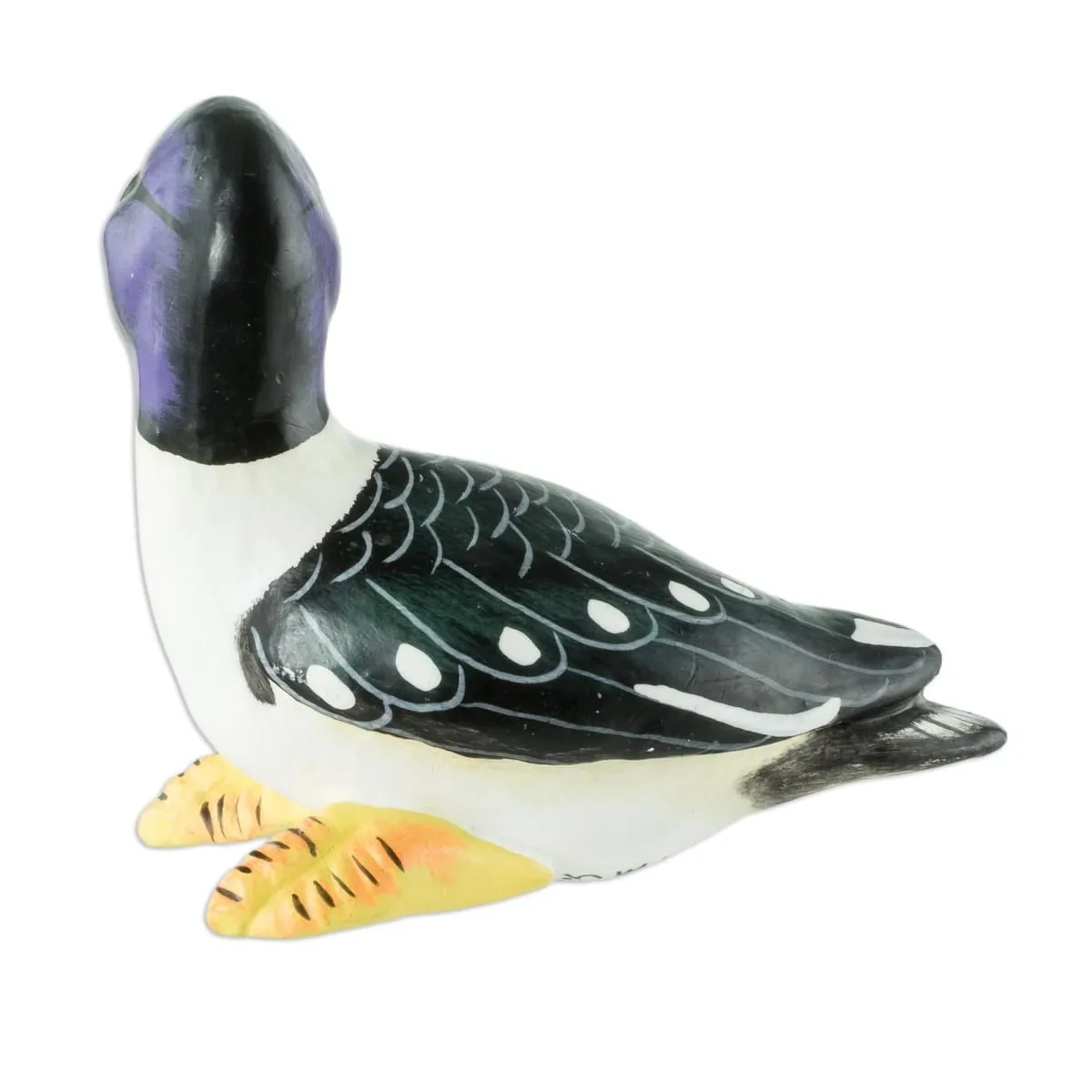 Novica Barrows Goldeneye Duck Ceramic Figurine