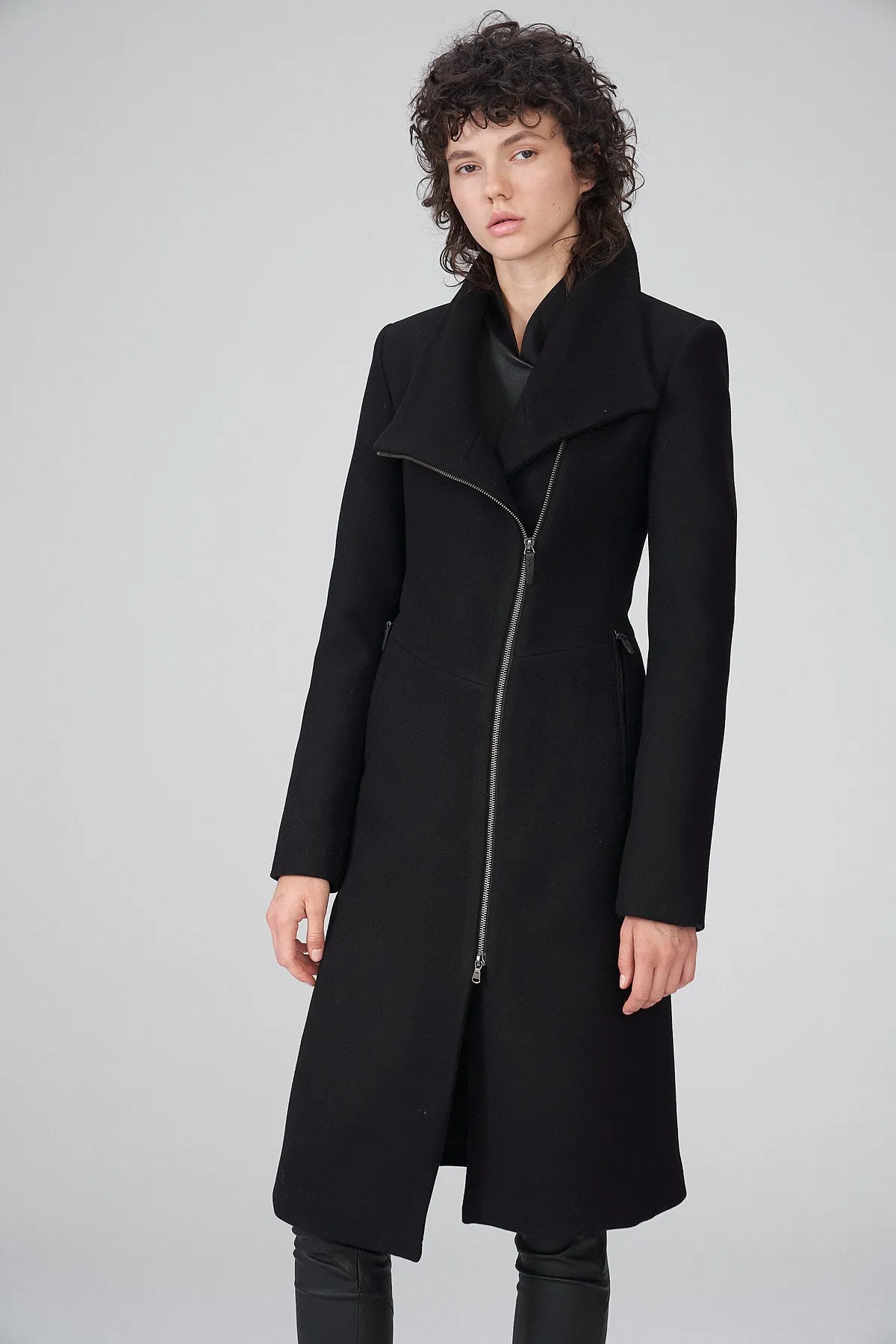 Pamelia - Black Wool Coat