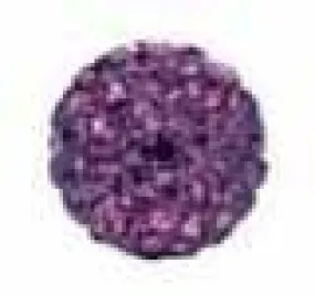 Pave Bling Bead - 8mm Amethyst with 1mm Hole (1 Piece)