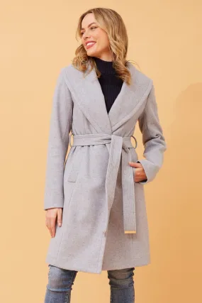 Phoebe Wrap Coat Lt Grey